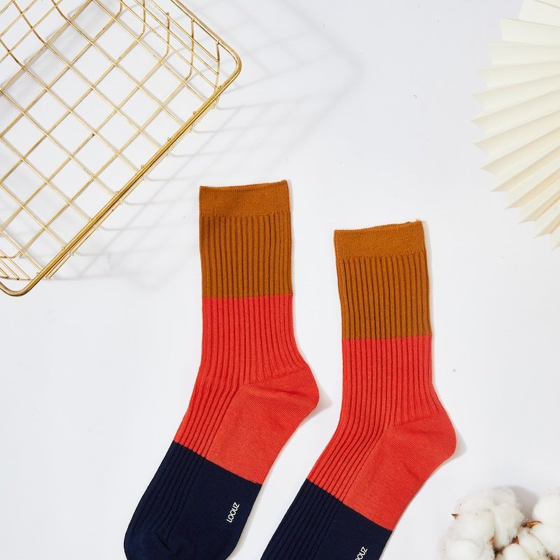 Women's Color Block Cozy Socks - LOOUZ