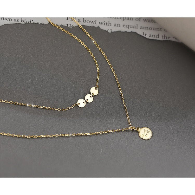 Good Luck Double Layer Necklace-Gold - LOOUZ