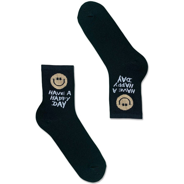 Women's Happy Day Socks-Black