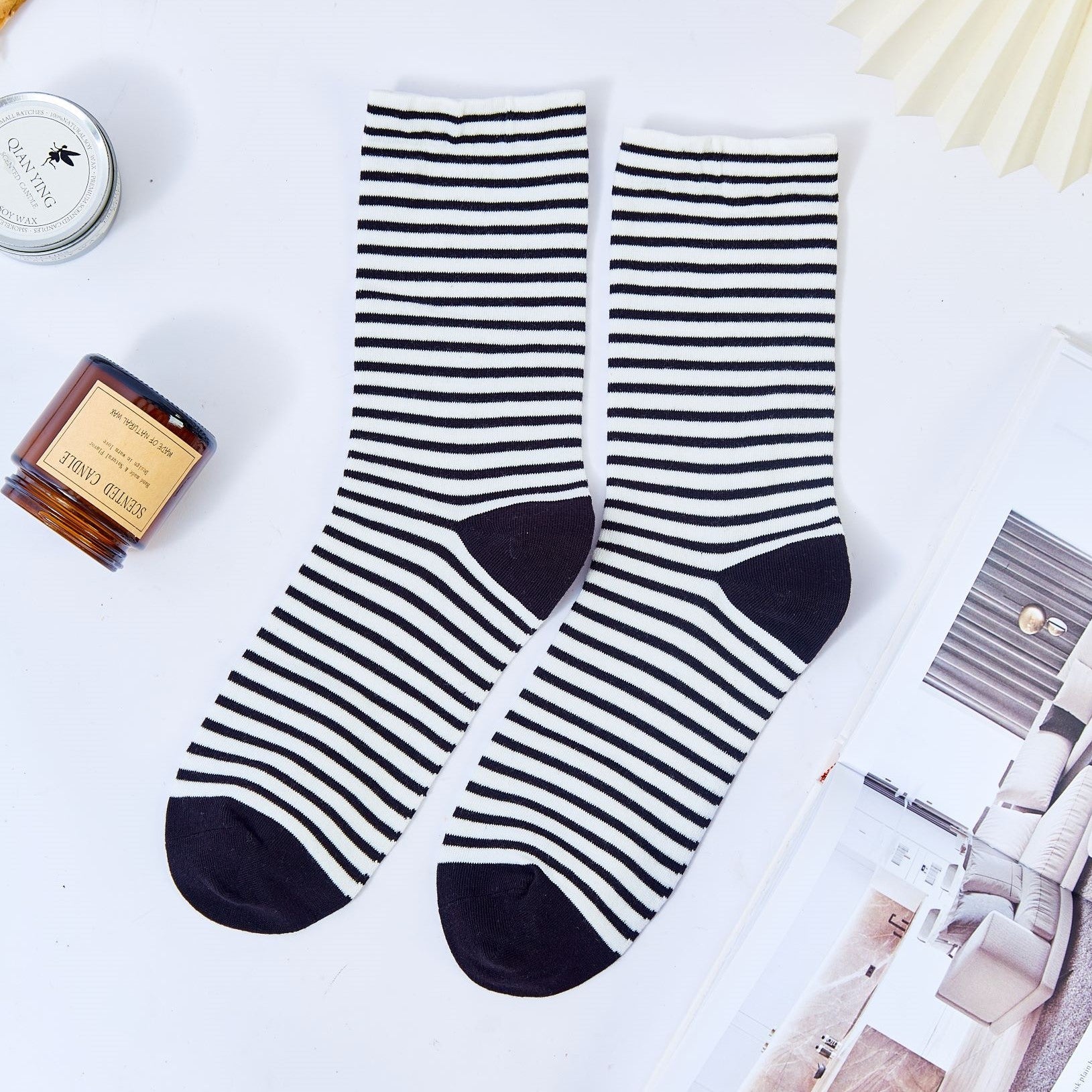 Women's Vintage Color Block Striped Socks - LOOUZ