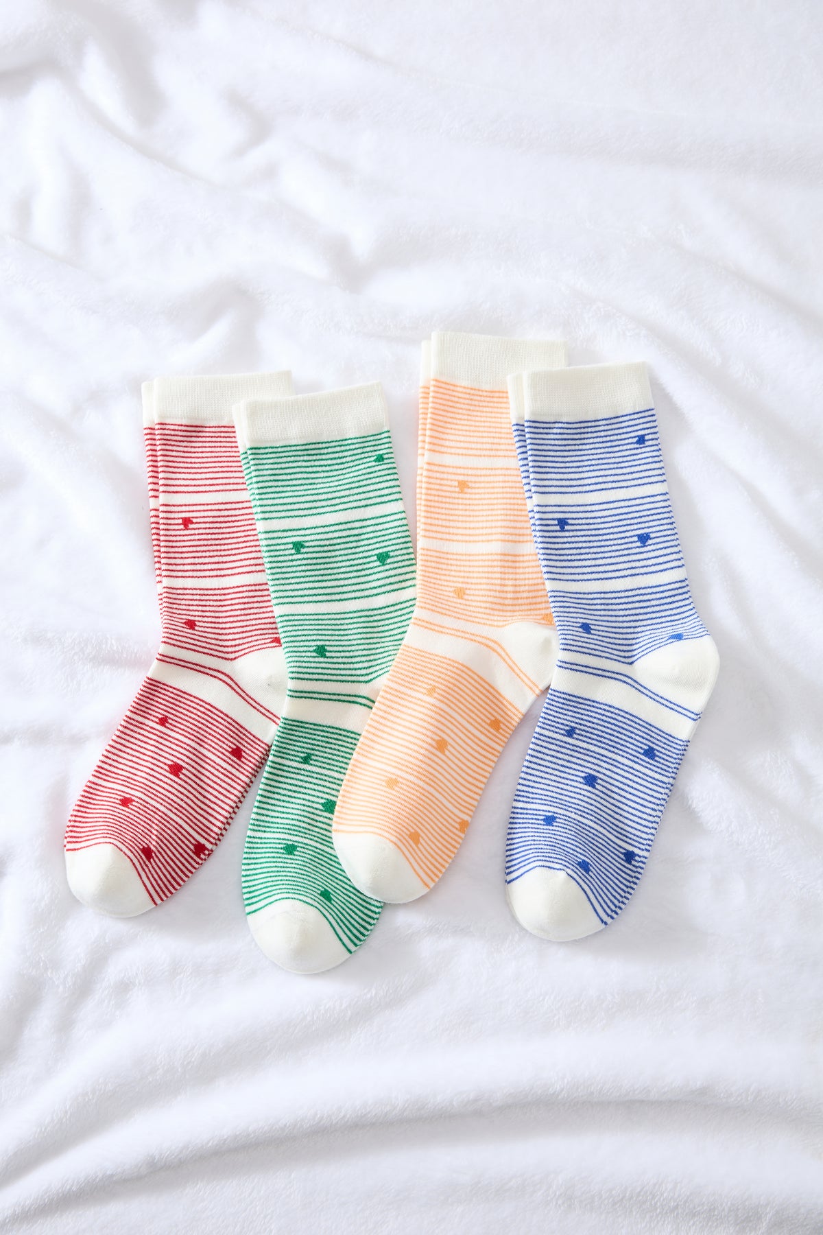 Women's Candy Stripe Heart Socks