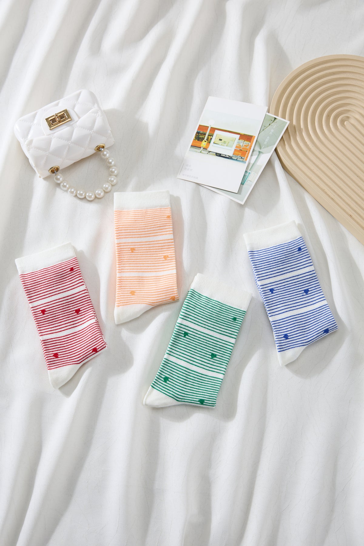 Women's Candy Stripe Heart Socks
