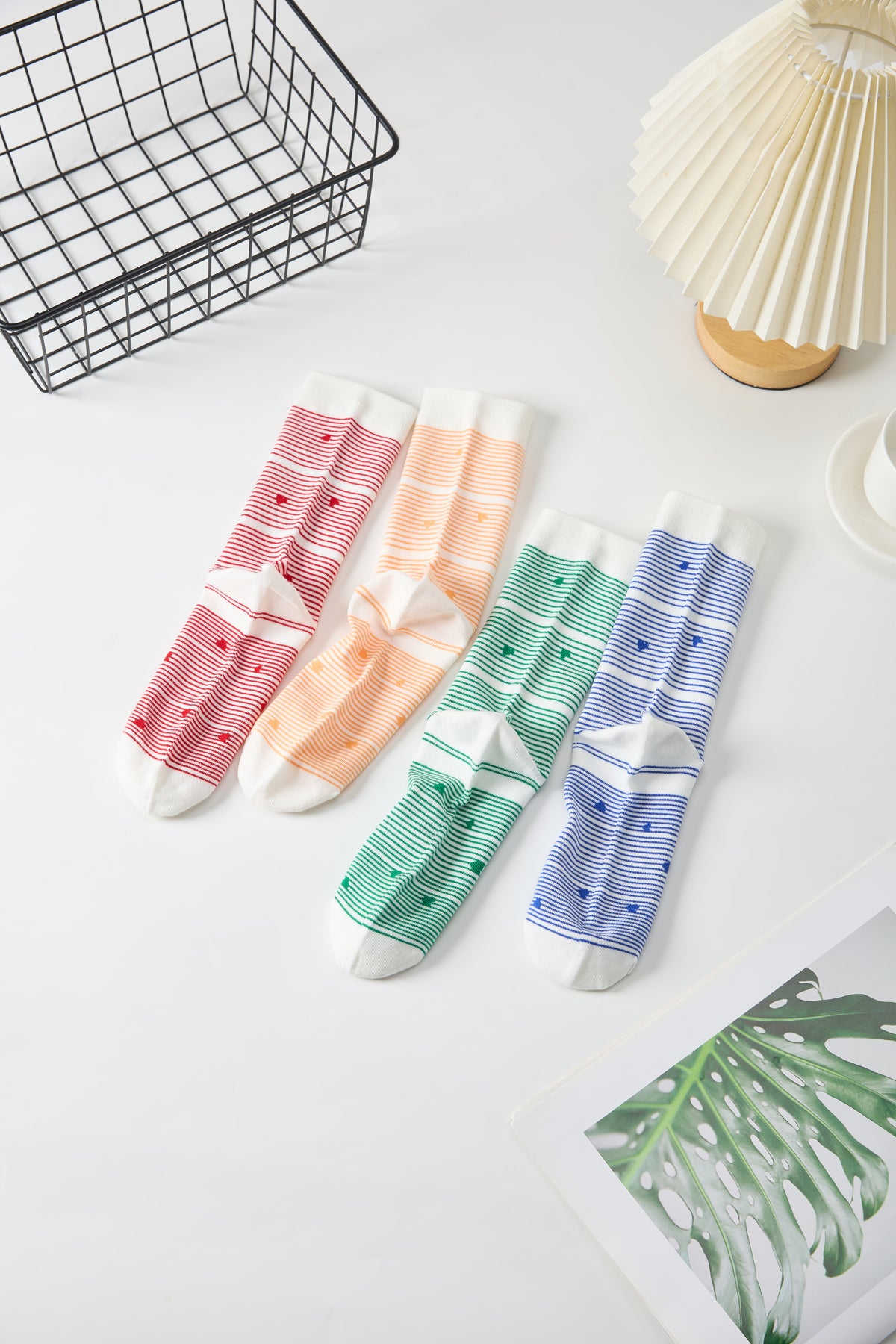 Women's Candy Stripe Heart Socks