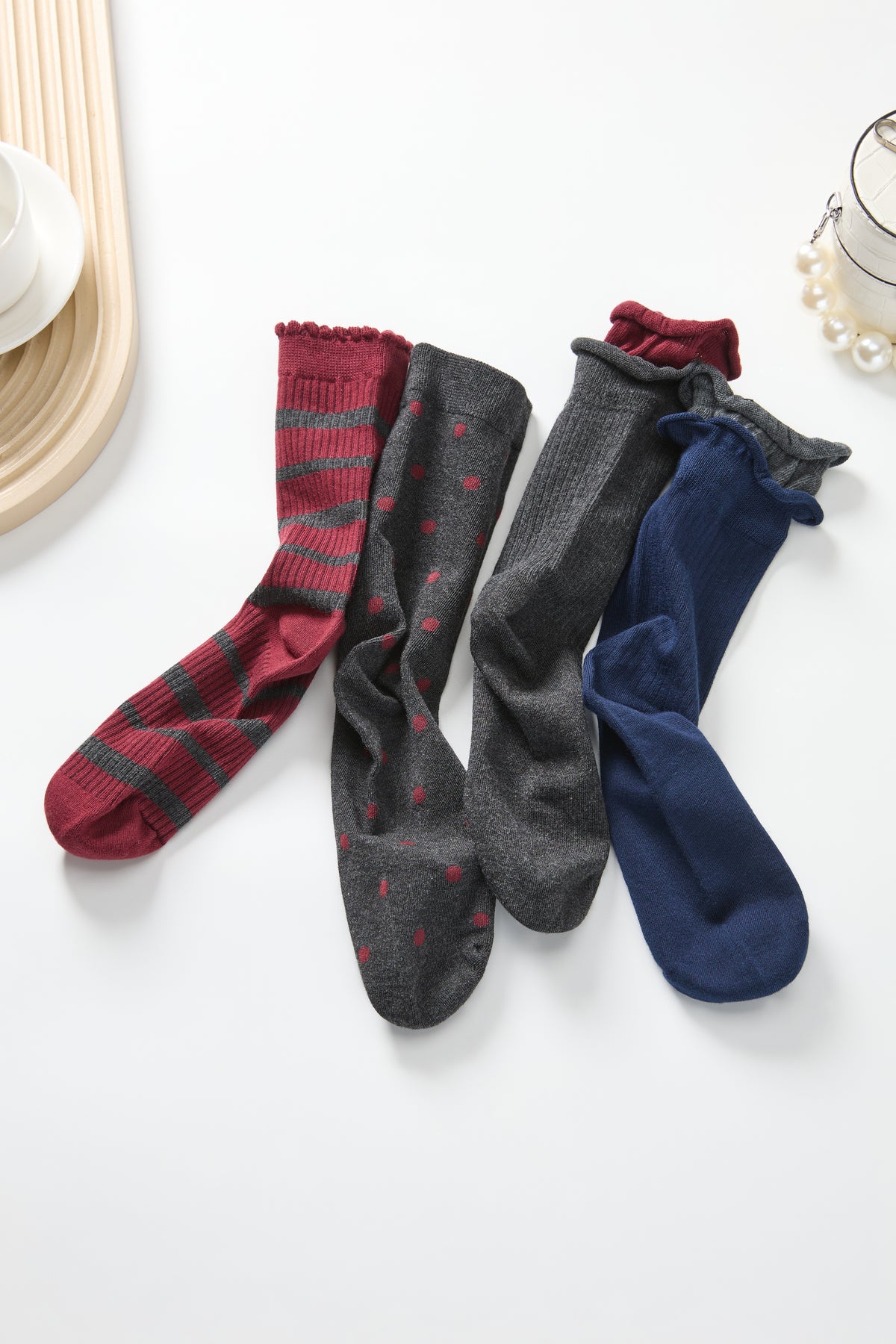 Women's Vintage Cozy Ruffle Socks