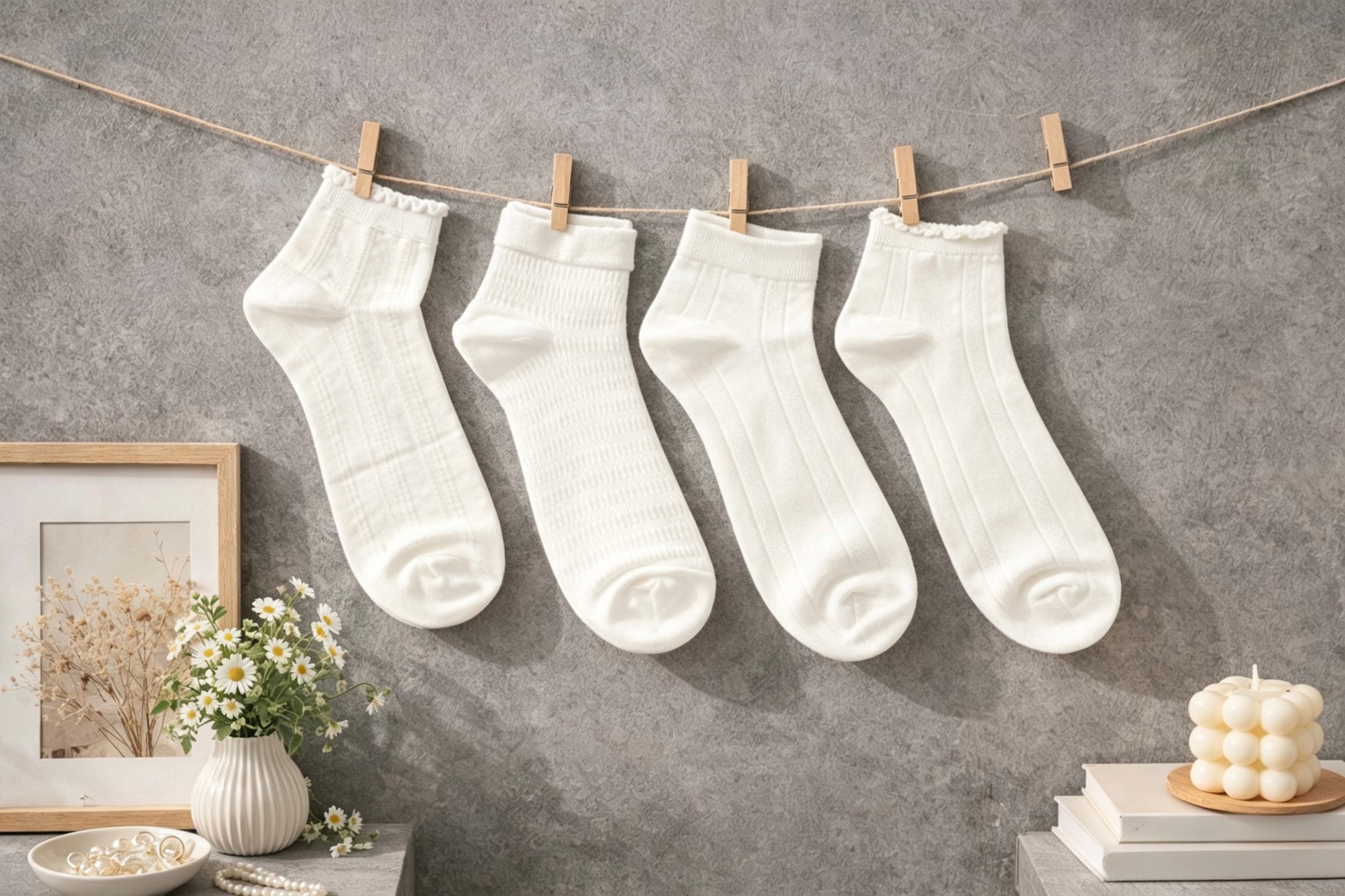 Women's Ivory Basics Socks