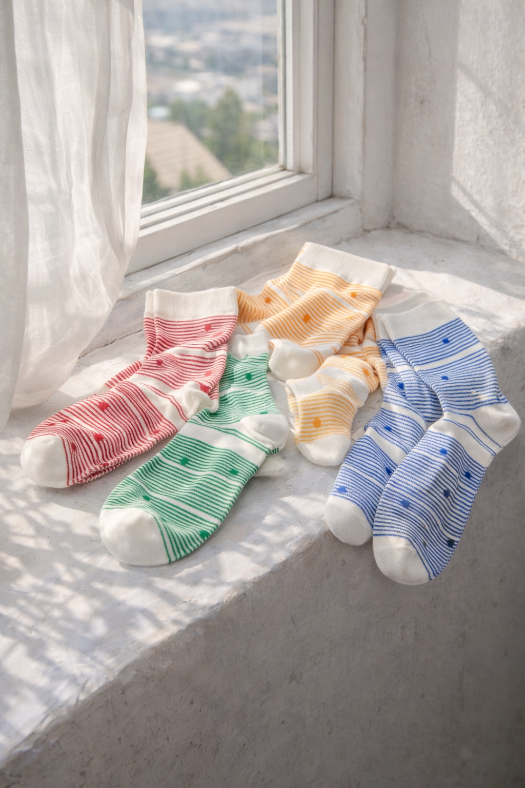 Women's Candy Stripe Heart Socks
