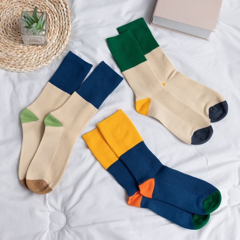 Women's Classic Minimalist Striped Color Block Socks - LOOUZ