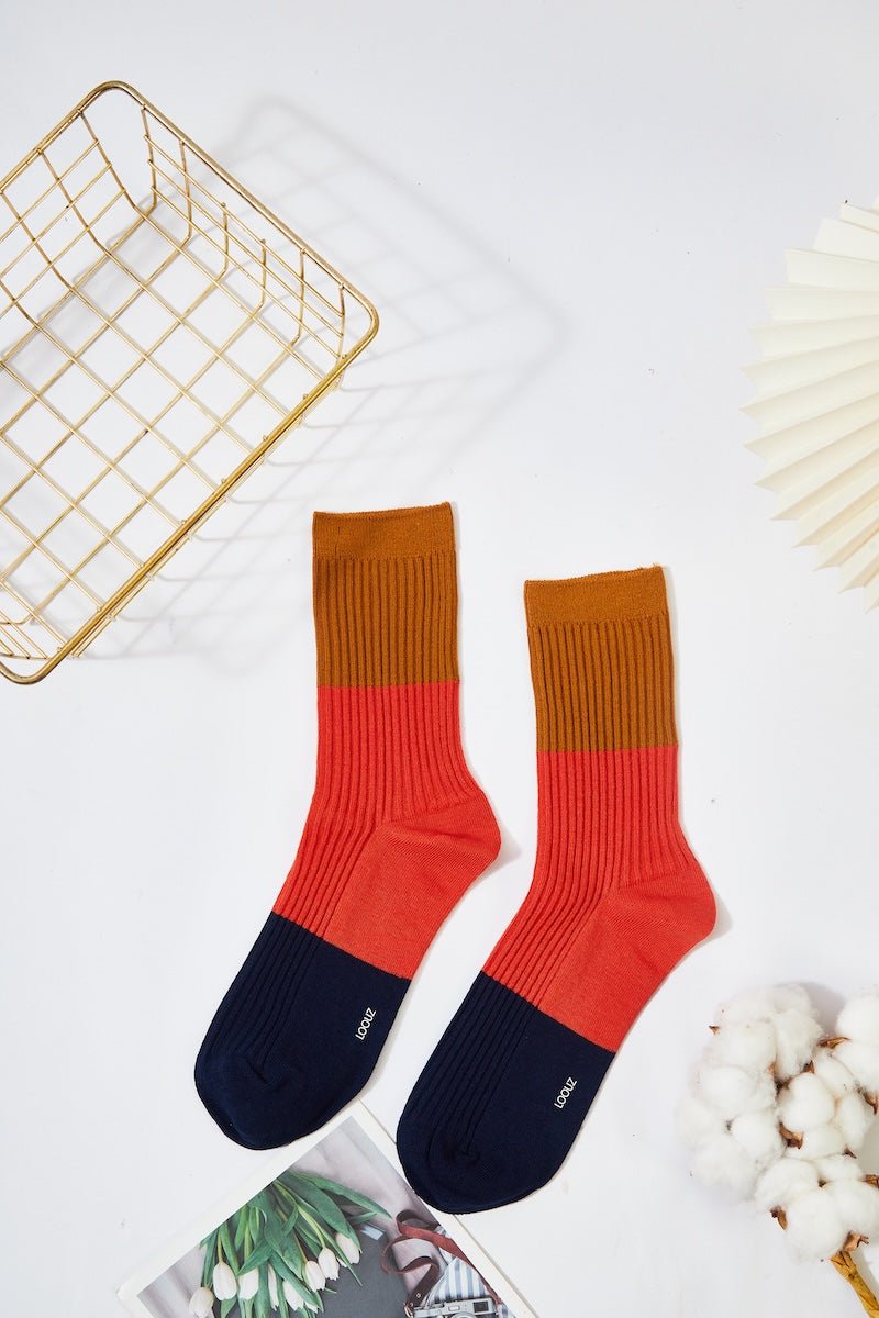 Women's Color Block Cozy Socks - LOOUZ