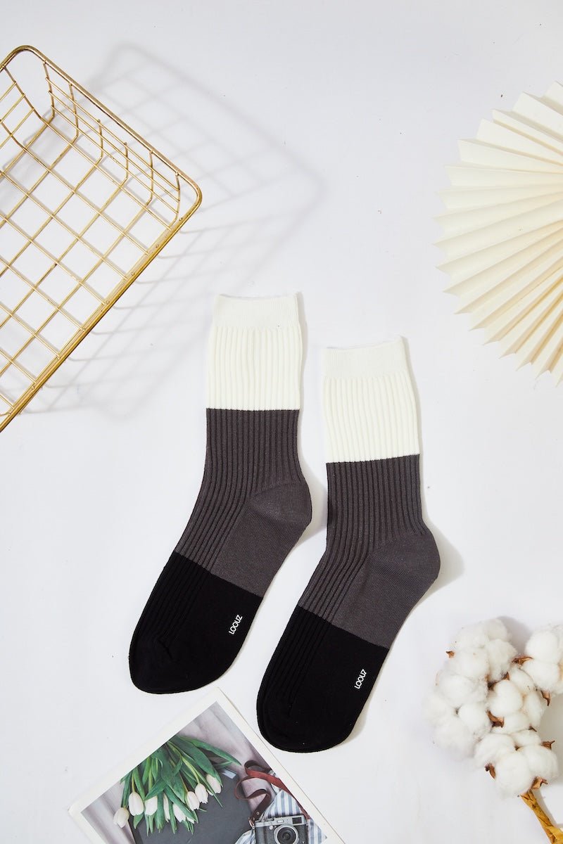 Women's Color Block Cozy Socks - LOOUZ