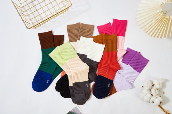 Women's Color Block Cozy Socks - LOOUZ