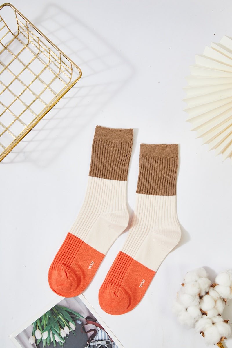 Women's Color Block Cozy Socks - LOOUZ