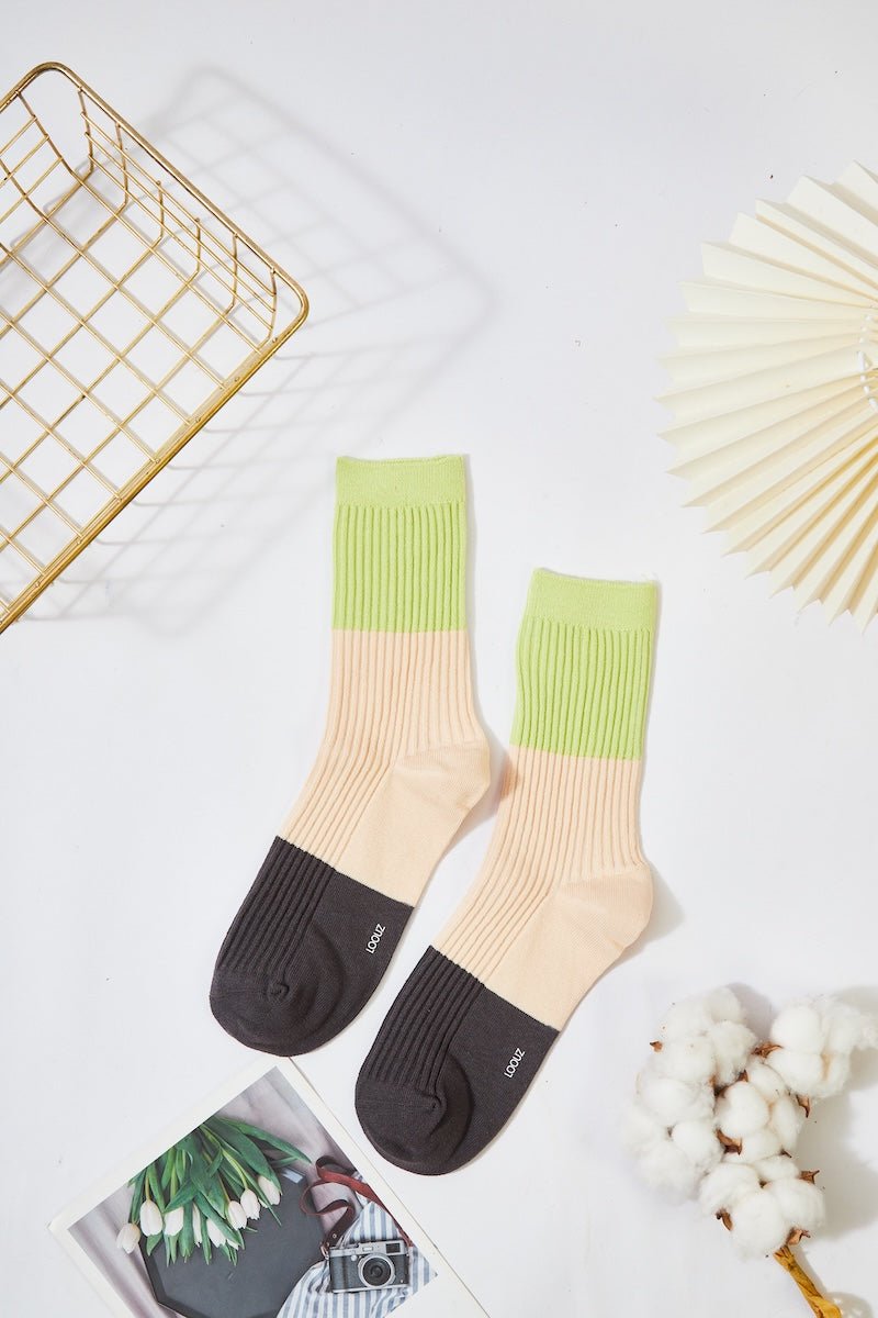 Women's Color Block Cozy Socks - LOOUZ