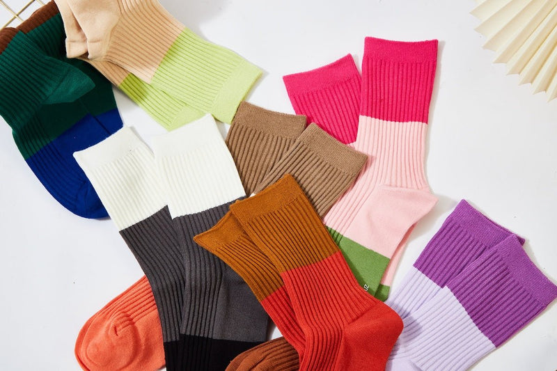 Women's Color Block Cozy Socks - LOOUZ