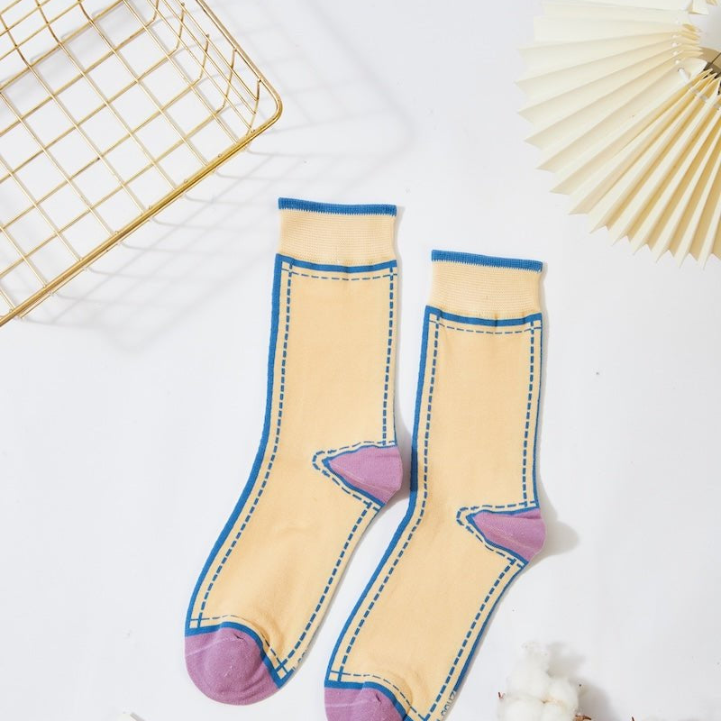 Women's Framed Color Socks - LOOUZ