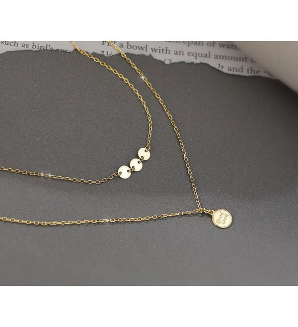 Good Luck Double Layer Necklace-Gold - LOOUZ