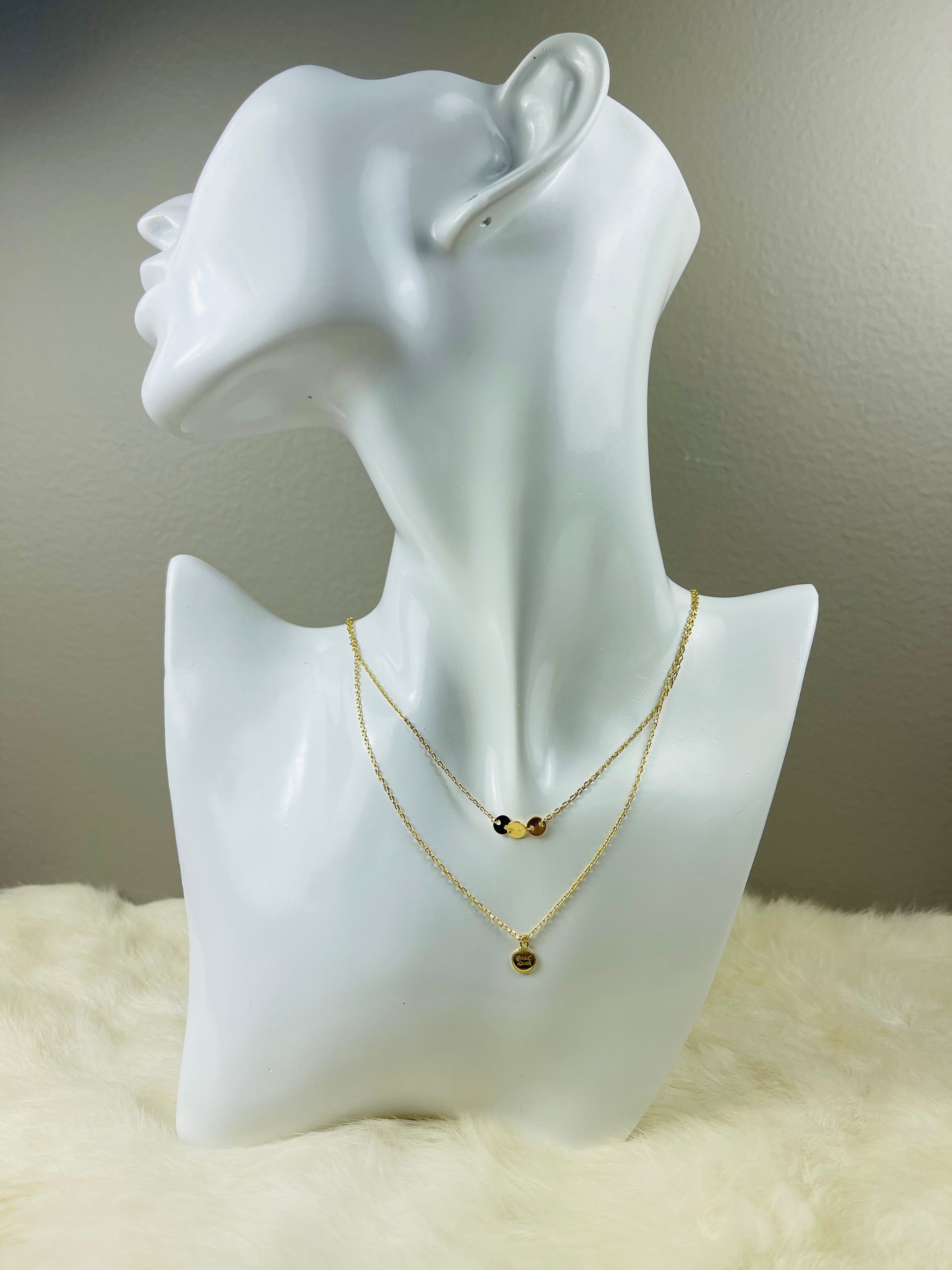 Good Luck Double Layer Necklace-Gold - LOOUZ