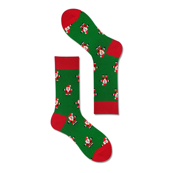 Men's Christmas Scene Socks-Red Green - LOOUZ