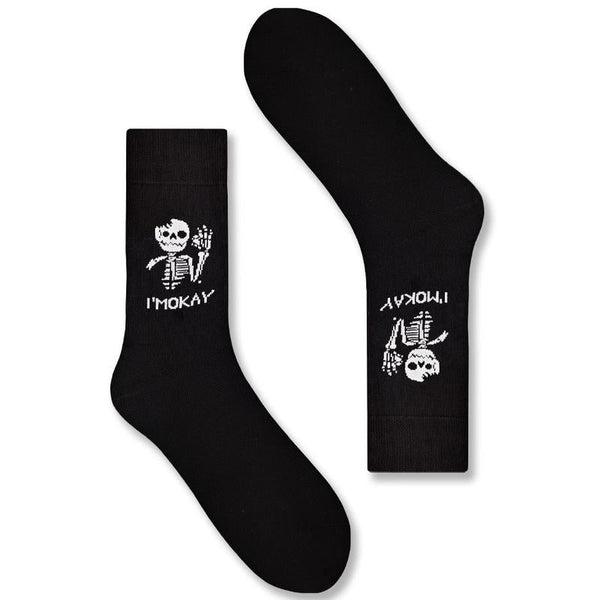 Men's Skeleton Premium Socks-Black - LOOUZ