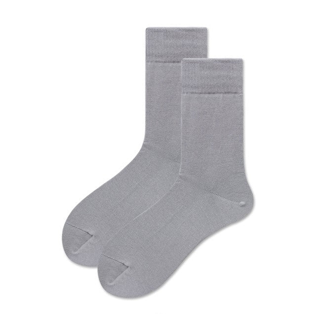 Men's Three Pairs Crew Socks - Light Gray - LOOUZ