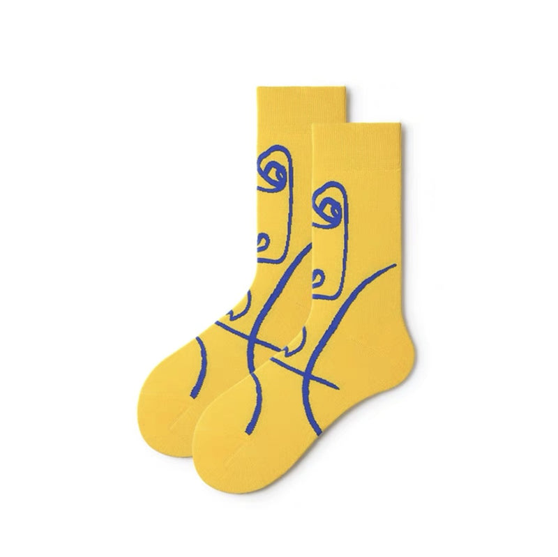 Unisex Art Work Sock - Yellow - LOOUZ