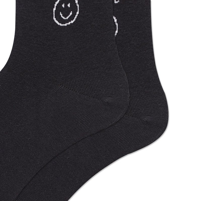 Unisex Love and Smiley Socks - Black - LOOUZ