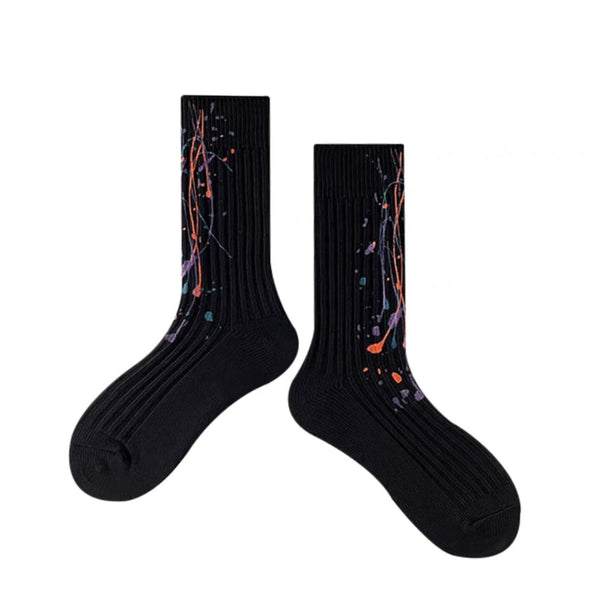Unisex Paint Socks - Black - LOOUZ