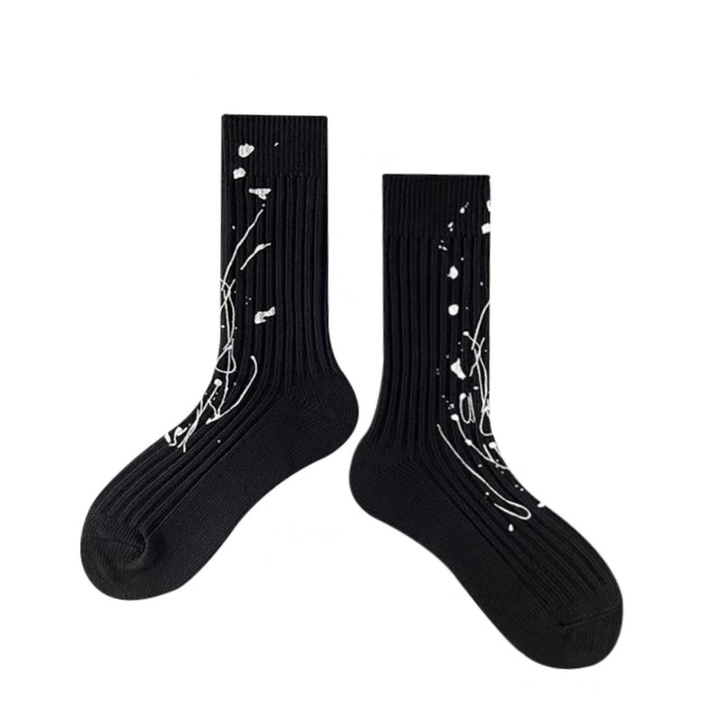 Unisex Paint Socks - Black - LOOUZ
