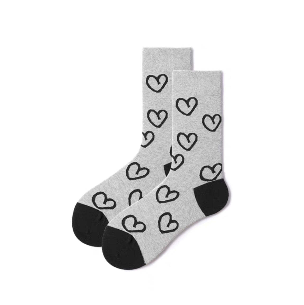 Unisex Simple Heart Socks - Crew - LOOUZ