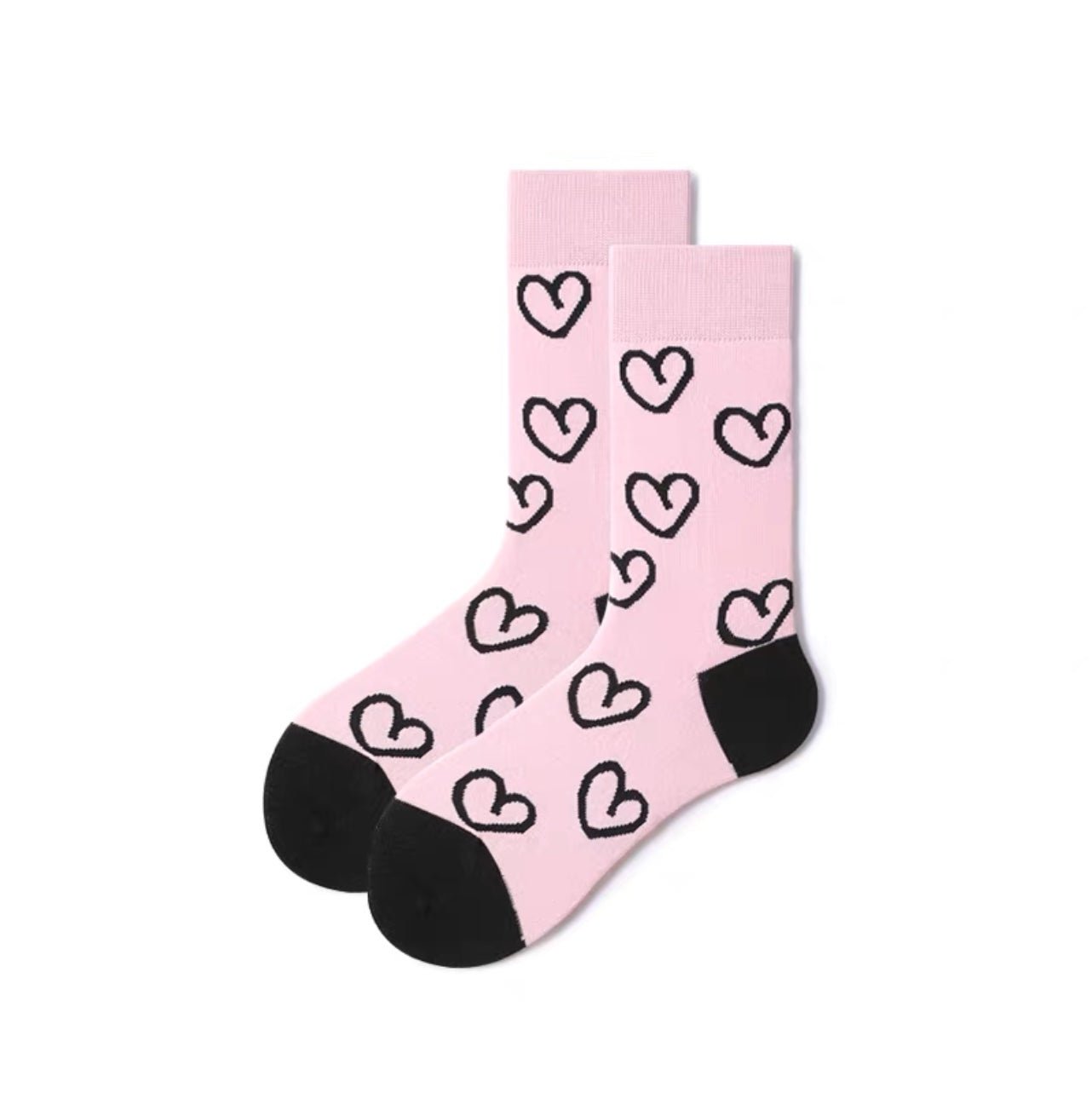 Unisex Simple Heart Socks - Crew - LOOUZ