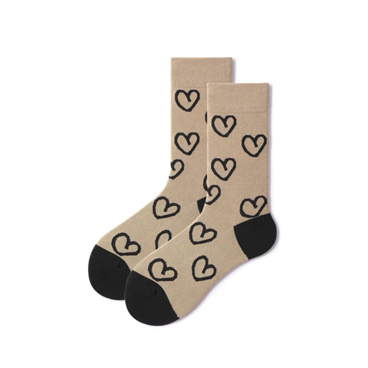 Unisex Simple Heart Socks - Crew - LOOUZ