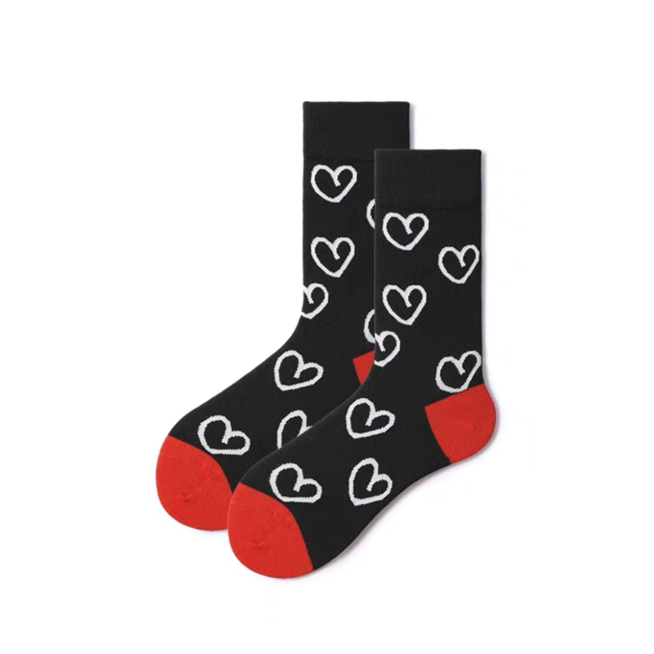 Unisex Simple Heart Socks - Crew - LOOUZ