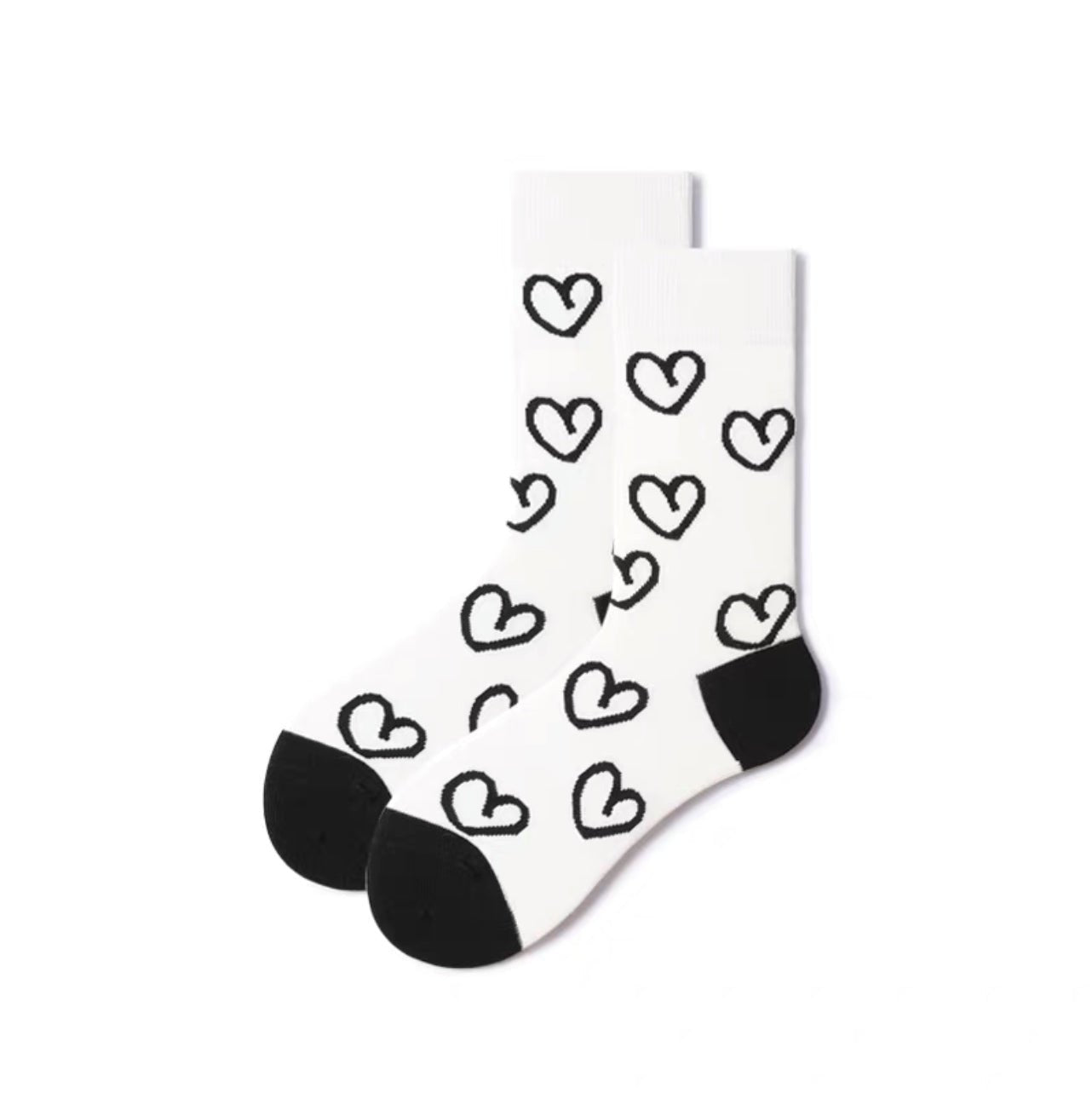 Unisex Simple Heart Socks - Crew - LOOUZ