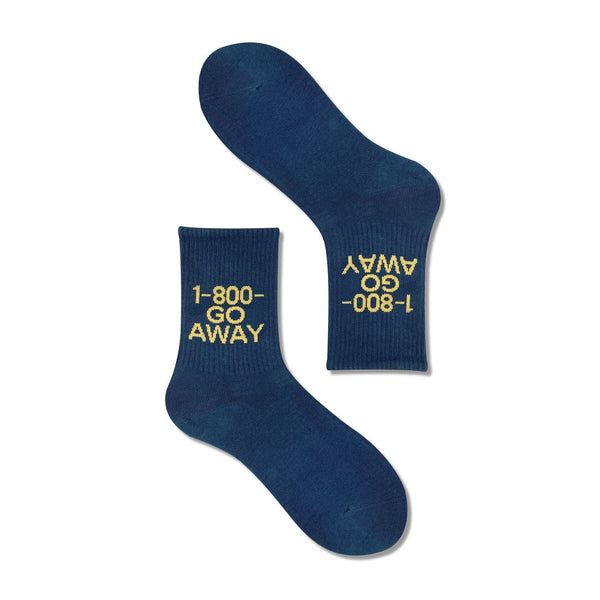 1-800-Go Away Socks-Blue | LOOUZ
