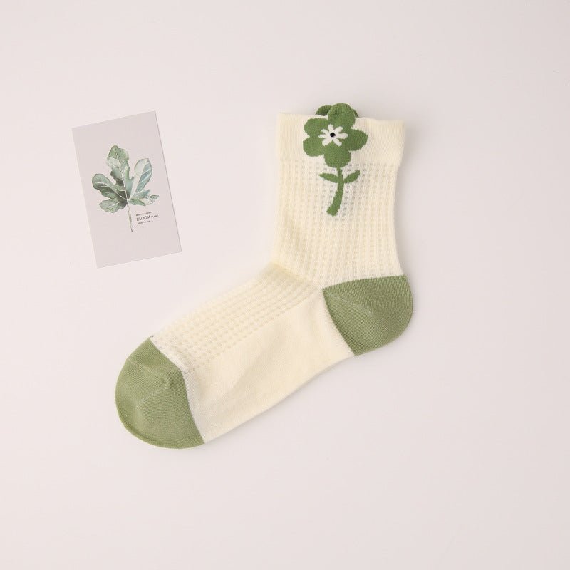 Women's Bloom Burst Floral Petal Thin Socks - LOOUZ