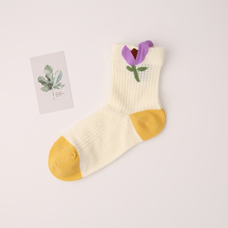 Women's Bloom Burst Floral Petal Thin Socks - LOOUZ
