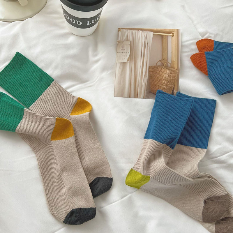 Women's Classic Minimalist Striped Color Block Socks - LOOUZ