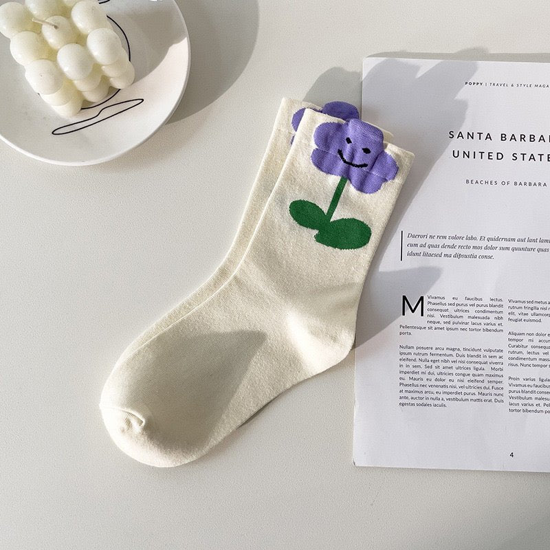 Women's Floral Print Socks - LOOUZ