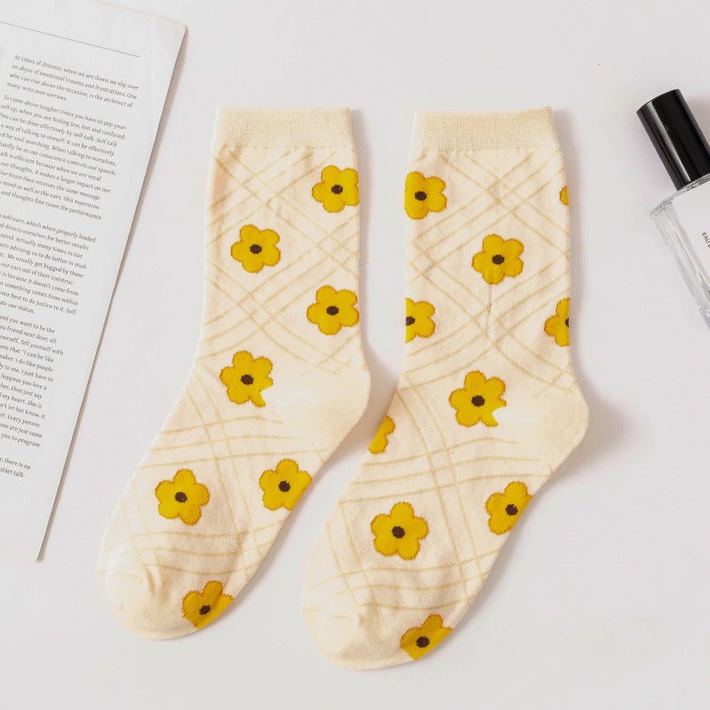 Women's Floral and Heart Socks - Crew