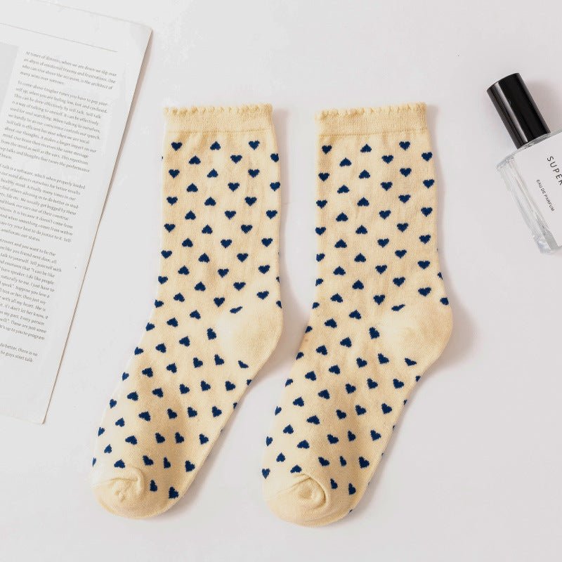 Women's Floral and Heart Socks - Crew
