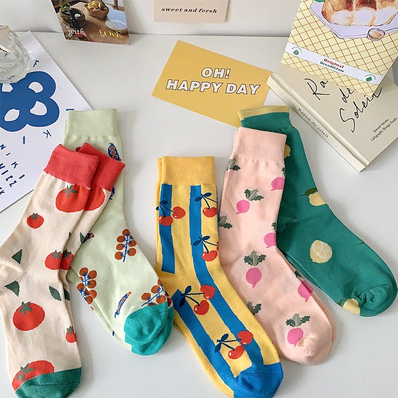 Women's Fruit High Waisted Socks - LOOUZ