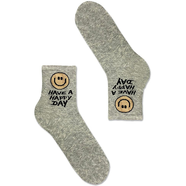 Women's Happy Day Socks-Gray