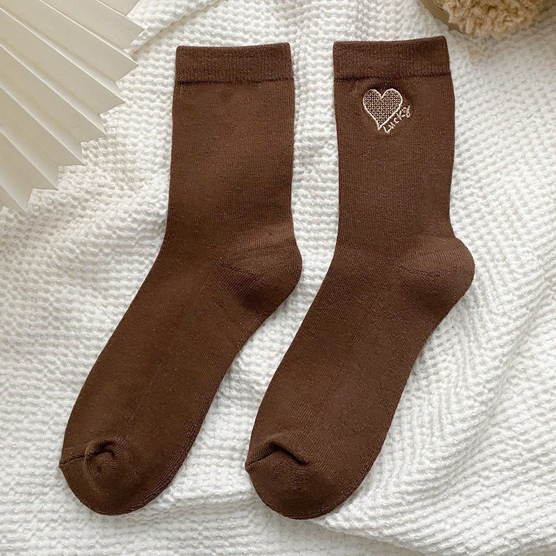 Women's Heart Emroidery Sock