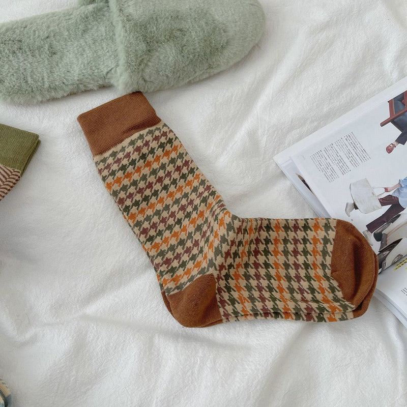 Women's Houndstooth Haven Socks - LOOUZ
