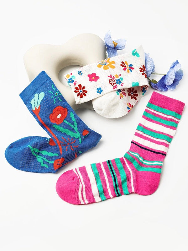 Women's Multicolored Three-Pack Socks - LOOUZ