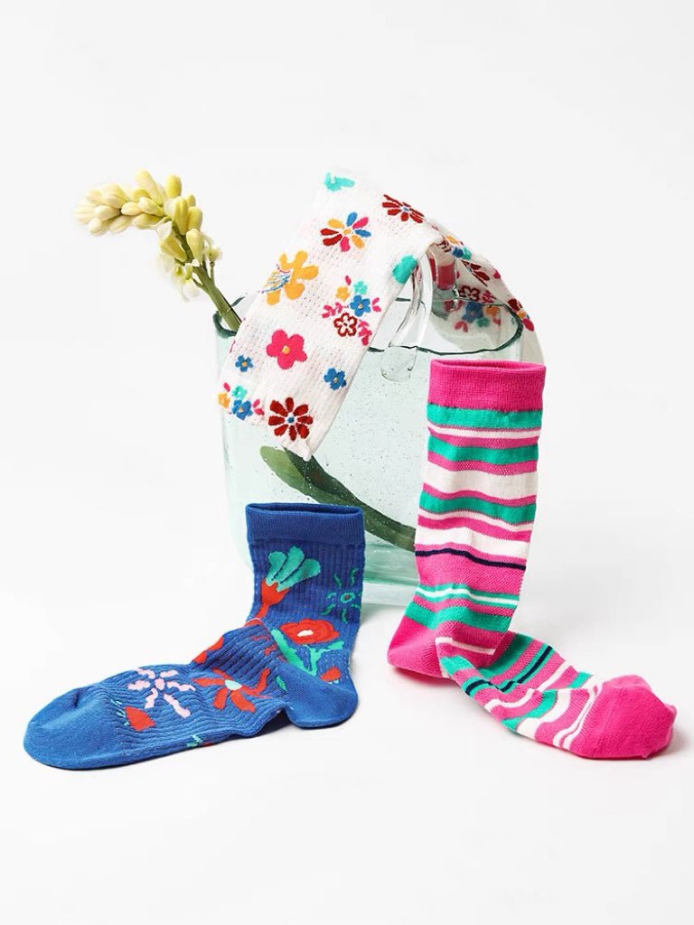 Women's Multicolored Three-Pack Socks - LOOUZ