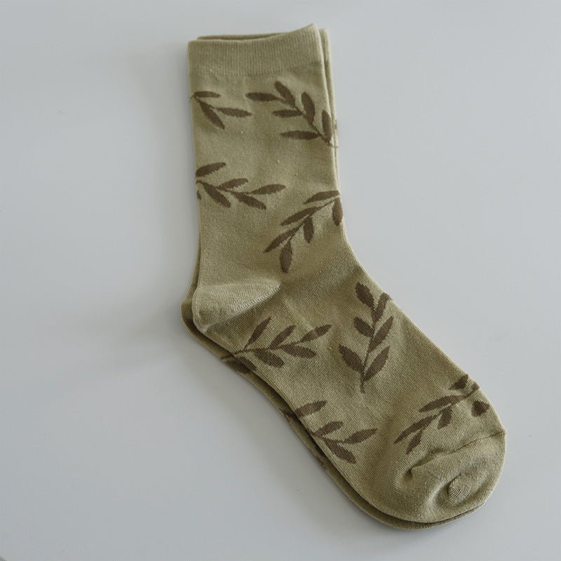 Women's Nature-Inspired Duo Flower and Leaf Socks - LOOUZ