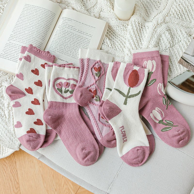 Women's Pink Collection Socks - LOOUZ