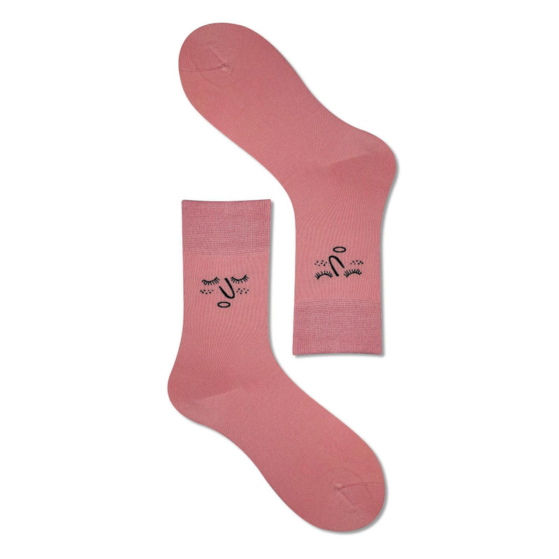 Women's Premium Funny Face Socks - Pink | LOOUZ