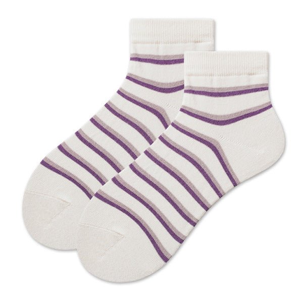 Women's Rainbow Burst Stripe Quarter Socks - LOOUZ