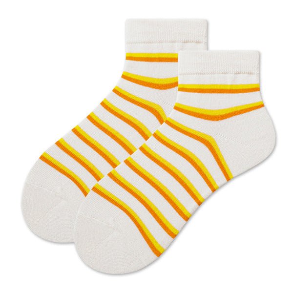 Women's Rainbow Burst Stripe Quarter Socks - LOOUZ